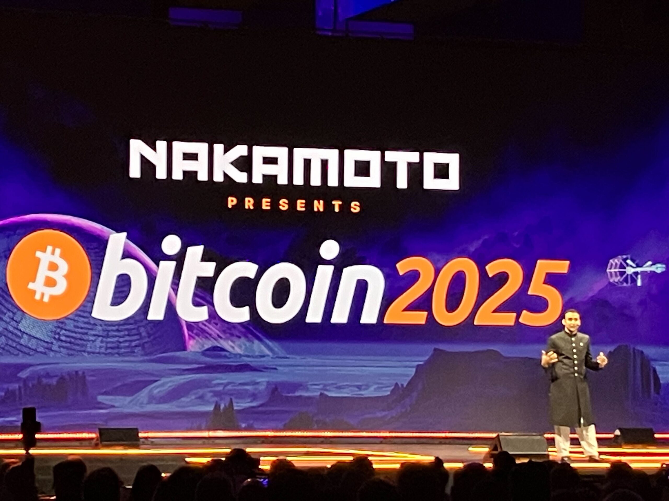Bilal Bin Saqib tại hội nghị Bitcoin 2025 công bố kho dự trữ Bitcoin chiến lược. Nguồn: Cointelegraph