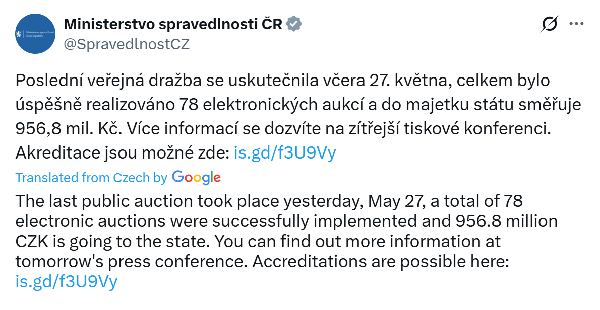 Nguồn: Ministrystvo spravedlnosti ČR