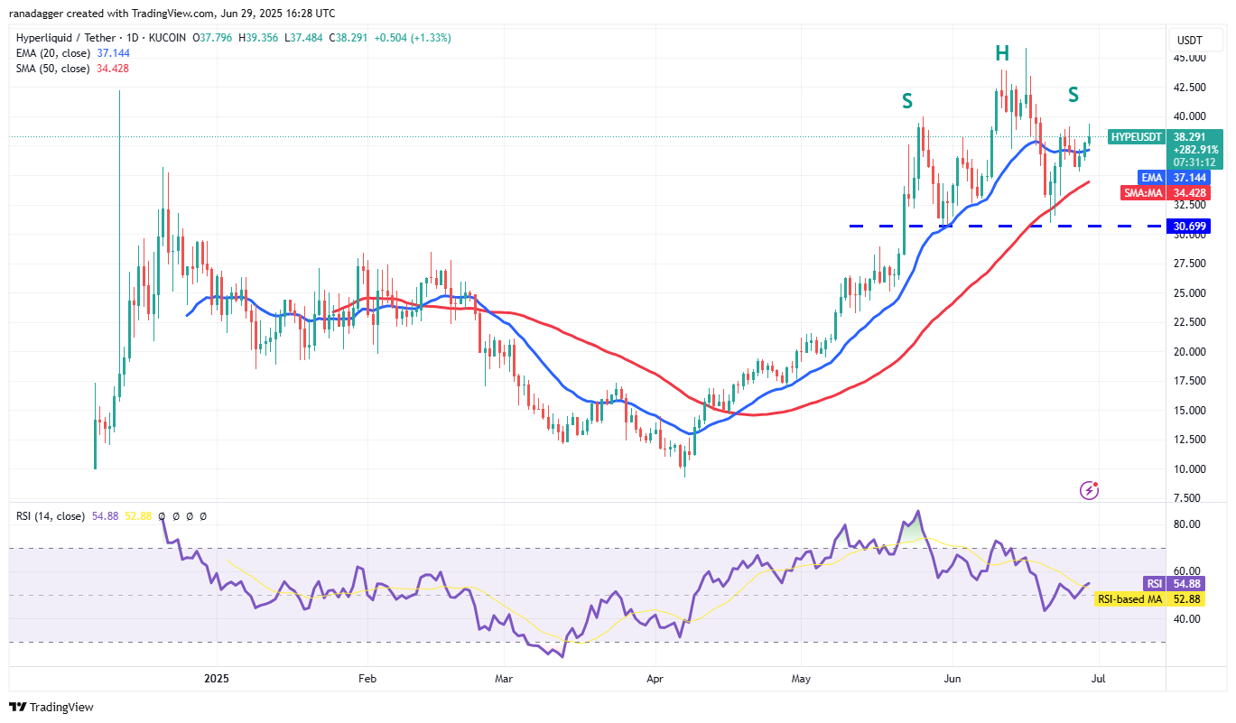 Biểu đồ hàng ngày HYPE/USDT. Nguồn: Cointelegraph/TradingView