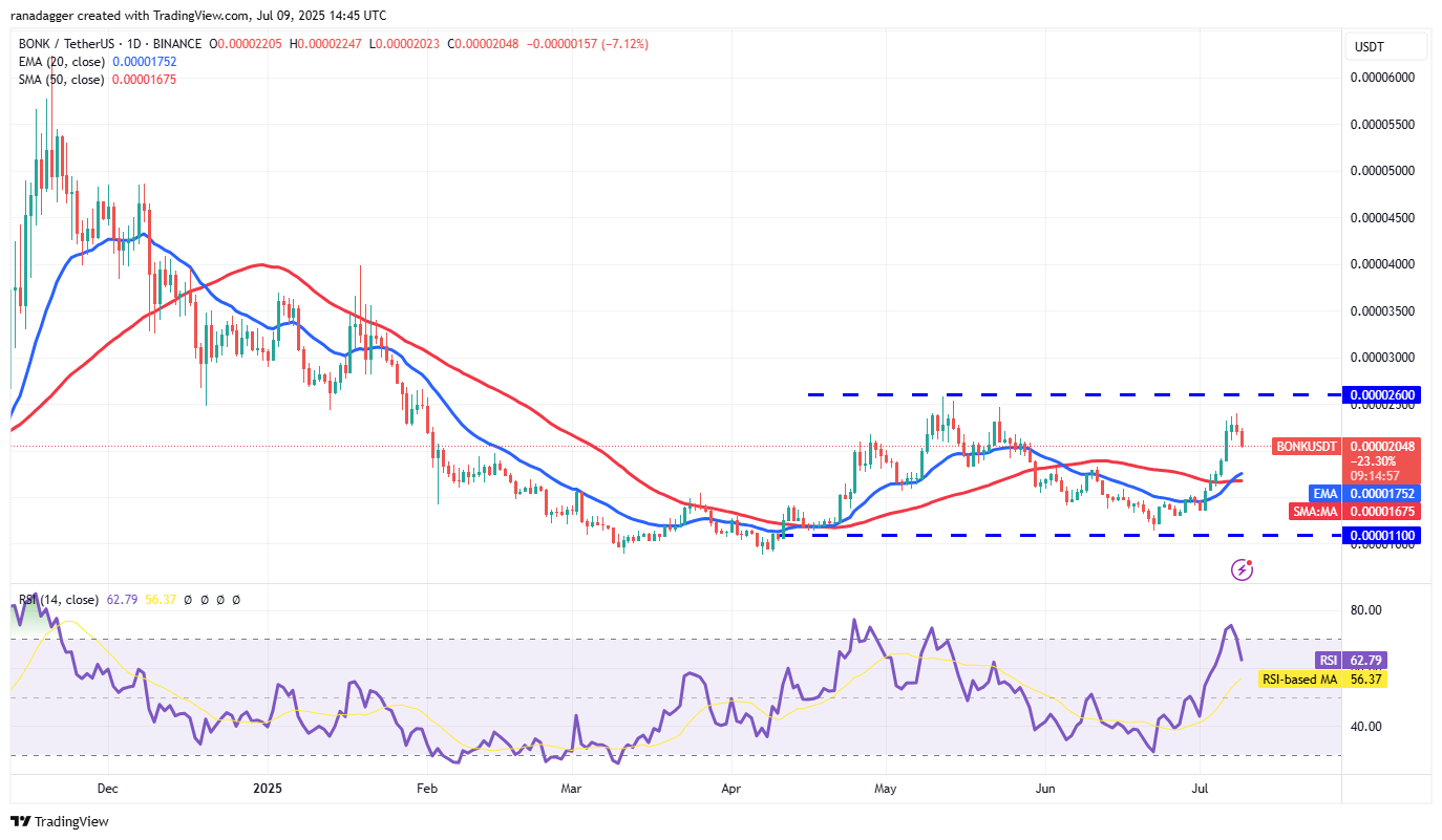 Biểu đồ hàng ngày của BONK/USDT. Nguồn: Cointelegraph/TradingView