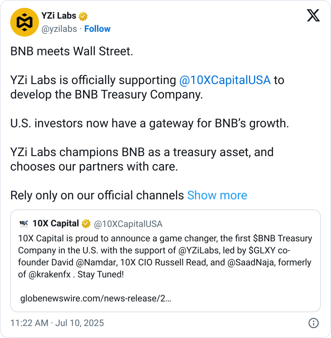 Nguồn: YZi Labs