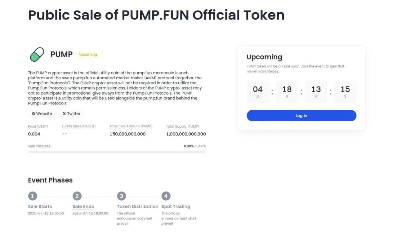 Trang bán token ban đầu. Nguồn: Colin Wu