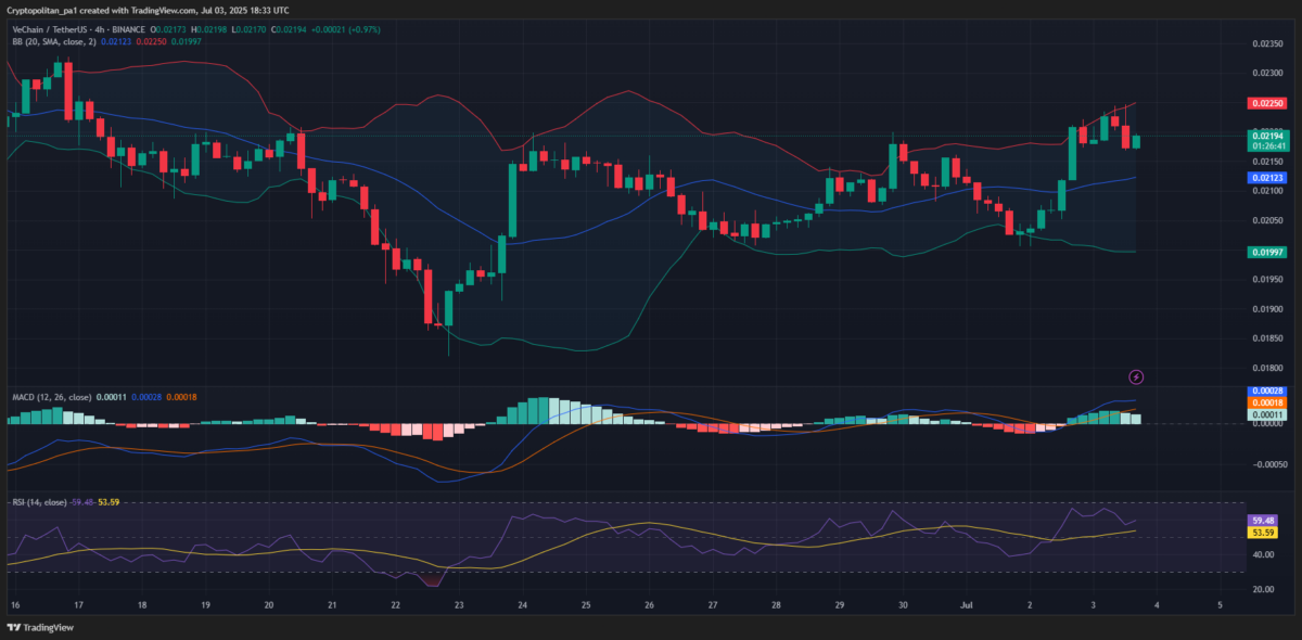 Biểu đồ giá VeChain