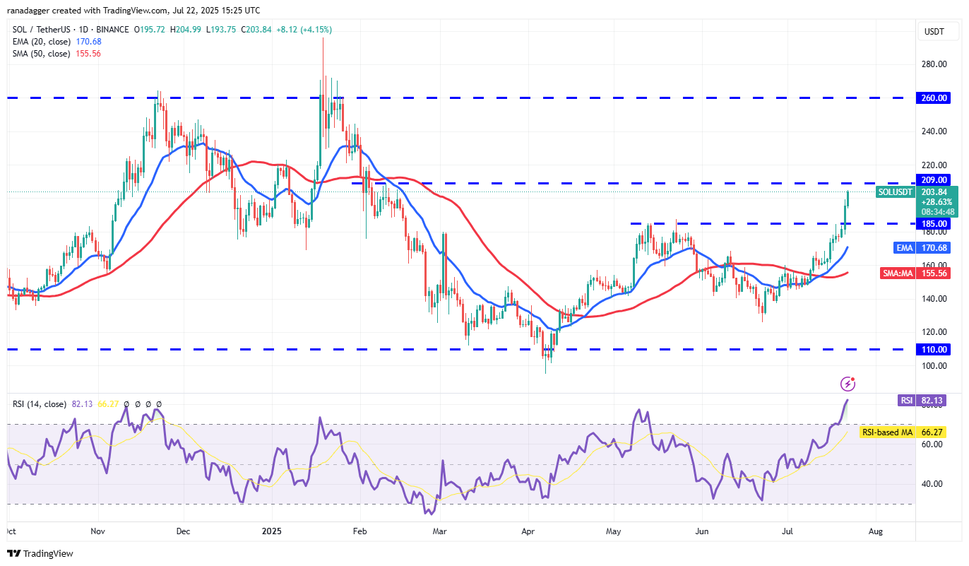 Biểu đồ hàng ngày SOL/USDT