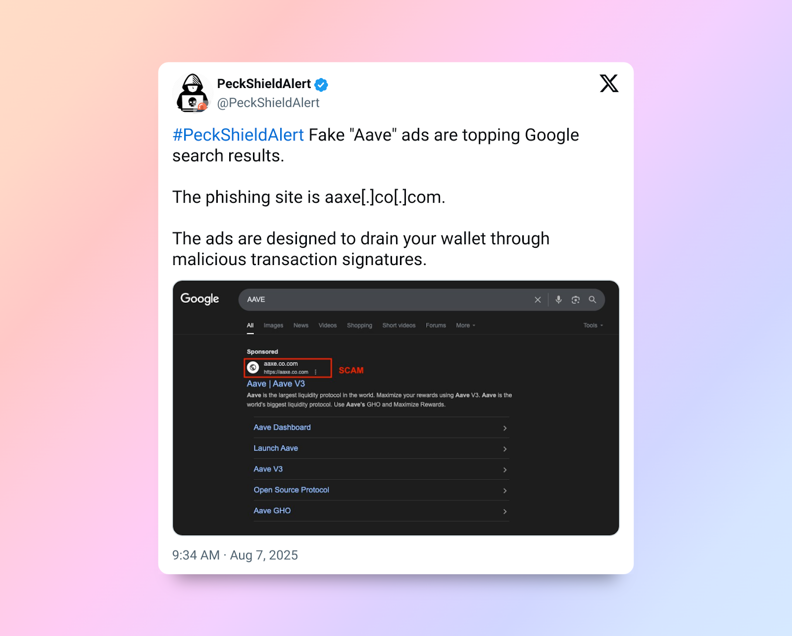 Quảng cáo lừa đảo. Nguồn: peckshield