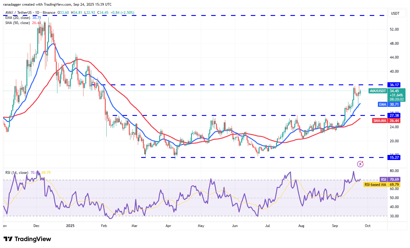 Biểu đồ hàng ngày AVAX/USDT. Nguồn: Cointelegraph/TradingView