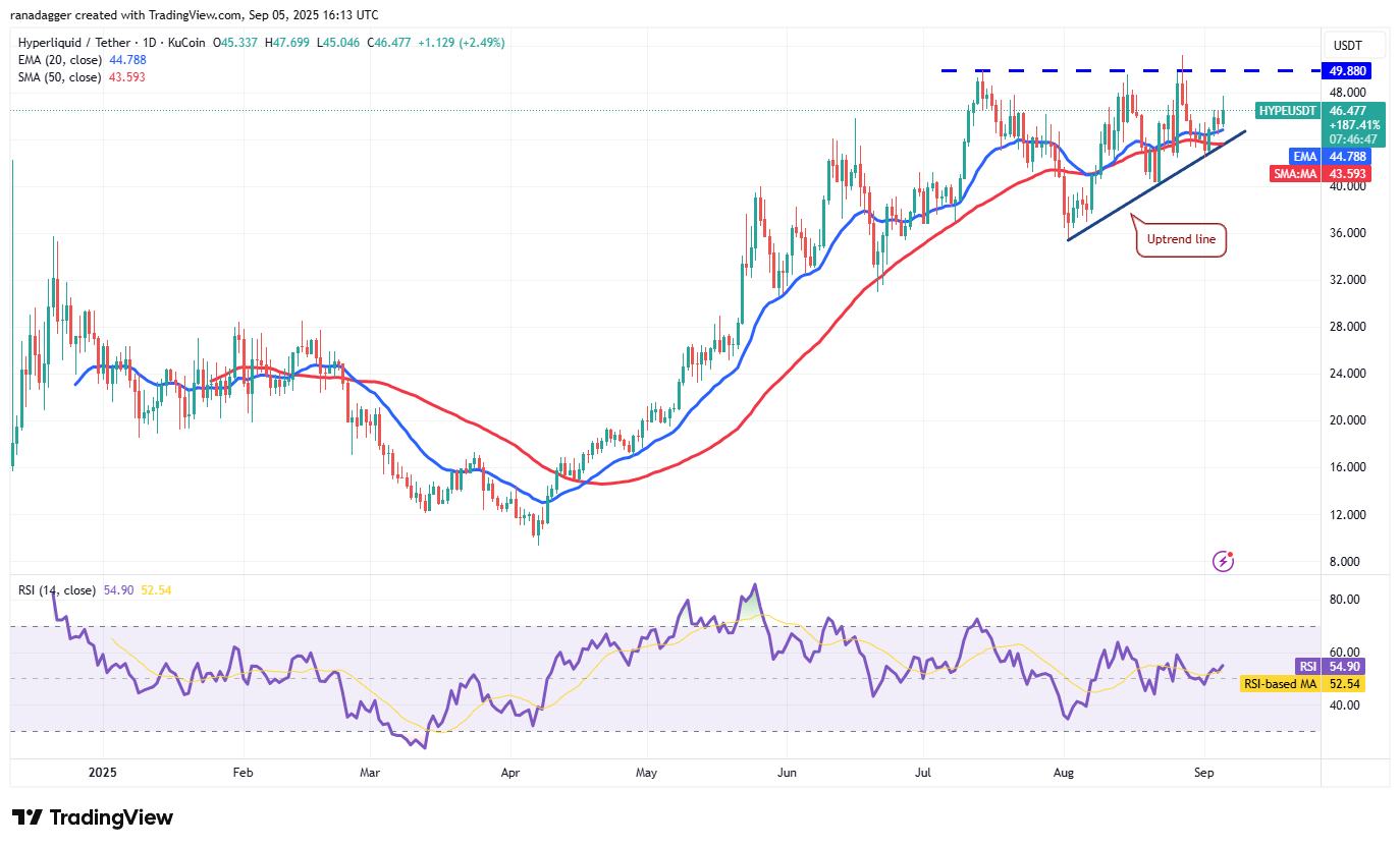 Biểu đồ hàng ngày HYPE/USDT. Nguồn: Cointelegraph/TradingView