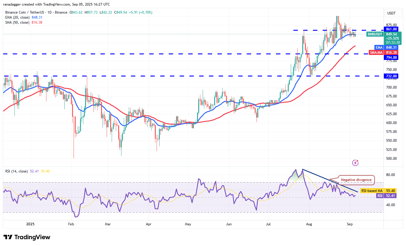 Biểu đồ hàng ngày BNB/USDT. Nguồn: Cointelegraph/TradingView