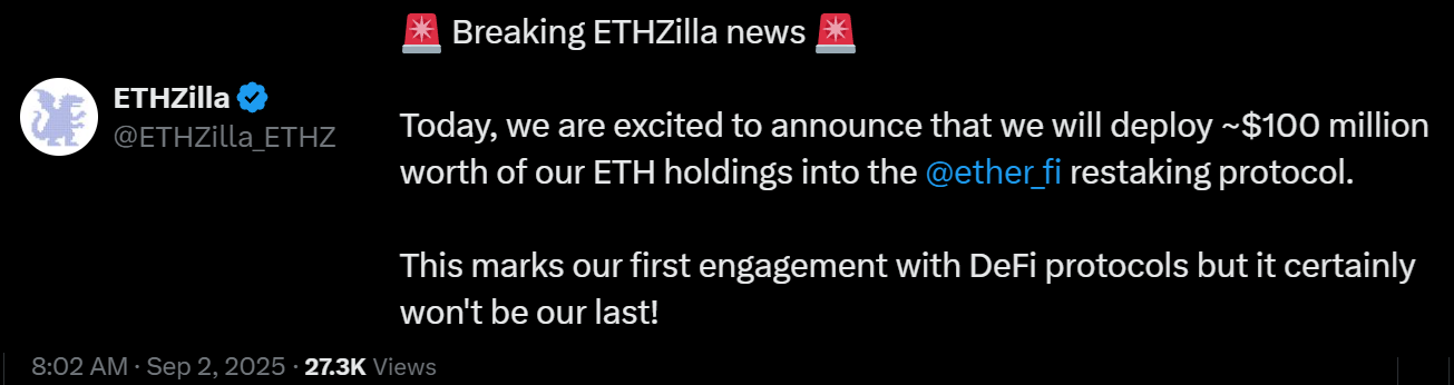 Nguồn: X/ETHZilla_ETHZ.
