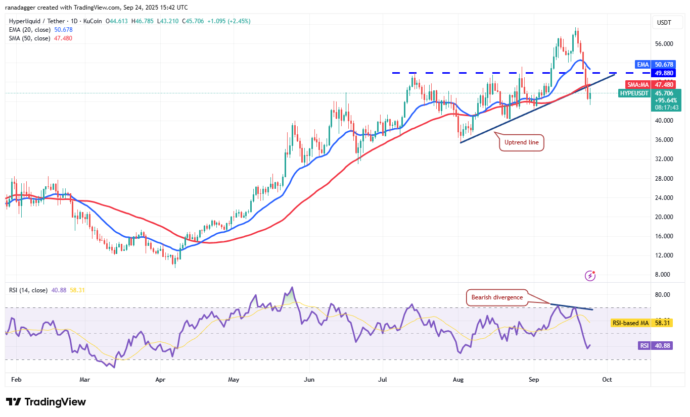 Biểu đồ hàng ngày HYPE/USDT. Nguồn: Cointelegraph/TradingView