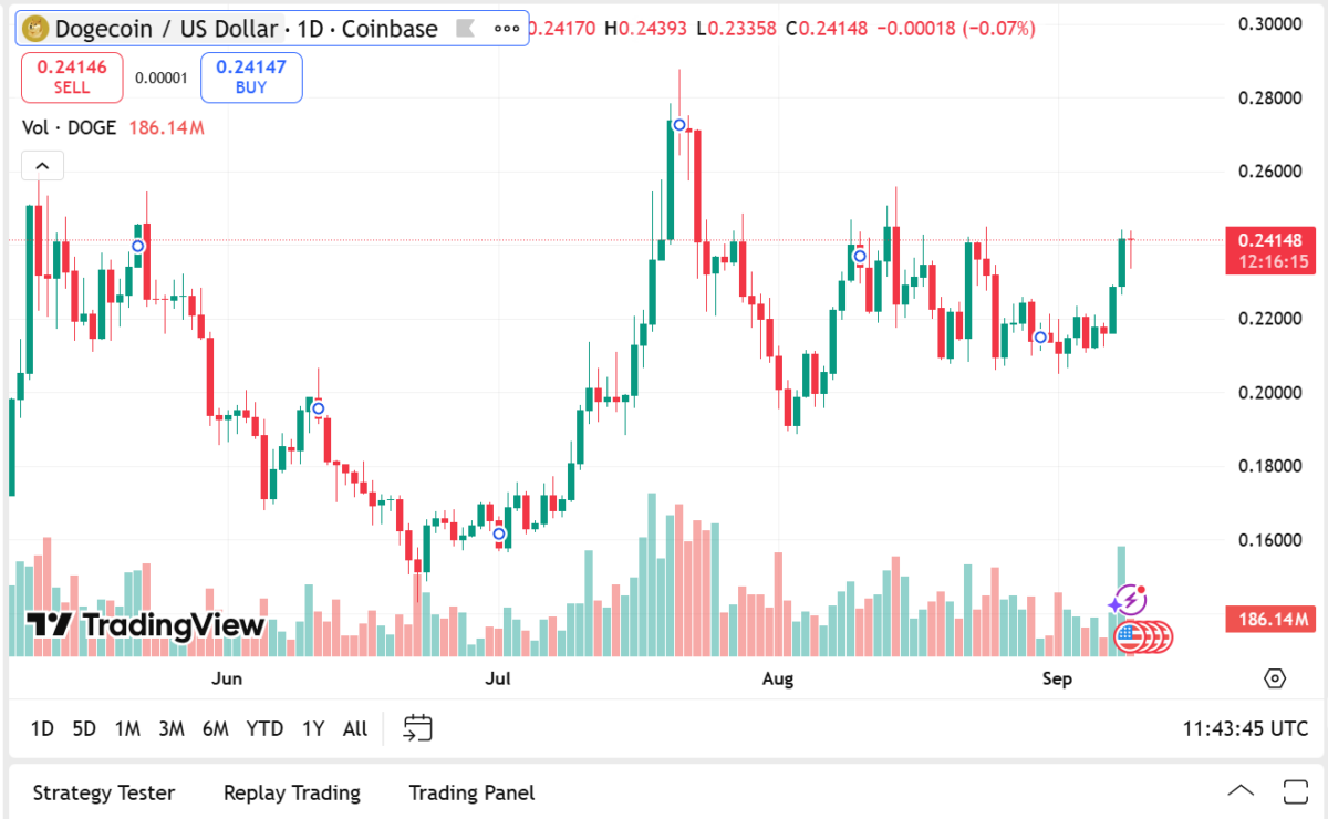 Biểu đồ giá Dogecoin