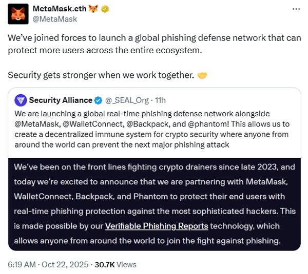 MetaMask tham gia cuộc chiến chống lừa đảo. Nguồn: MetaMask