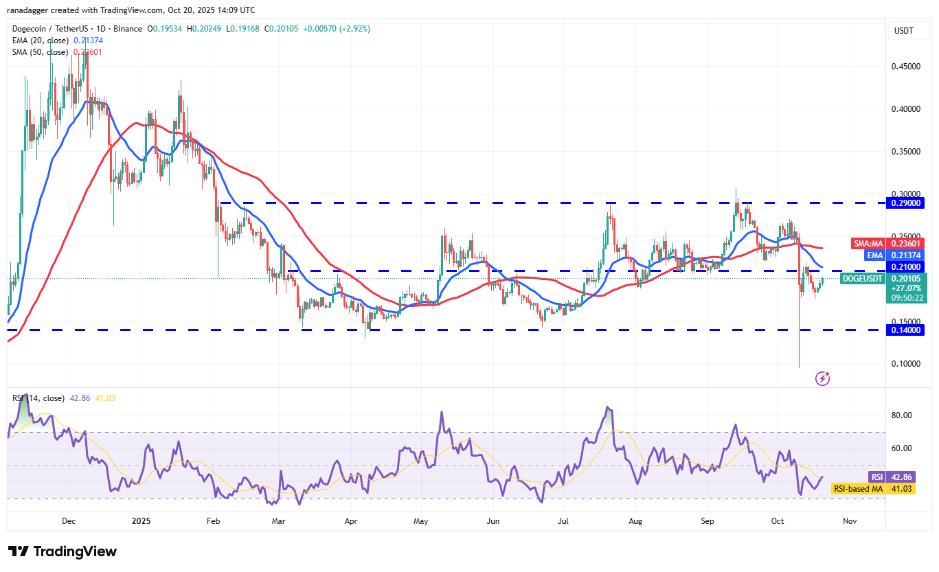 Biểu đồ ngày của DOGE/USDT