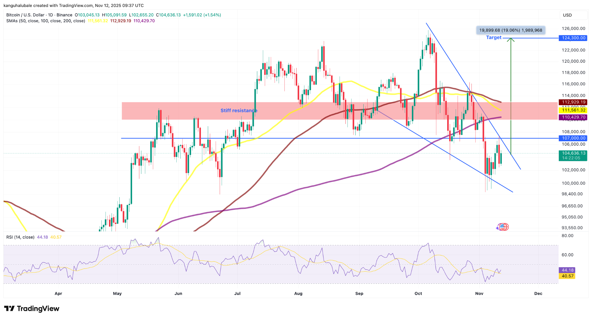 Biểu đồ hàng ngày Bitcoin/USD